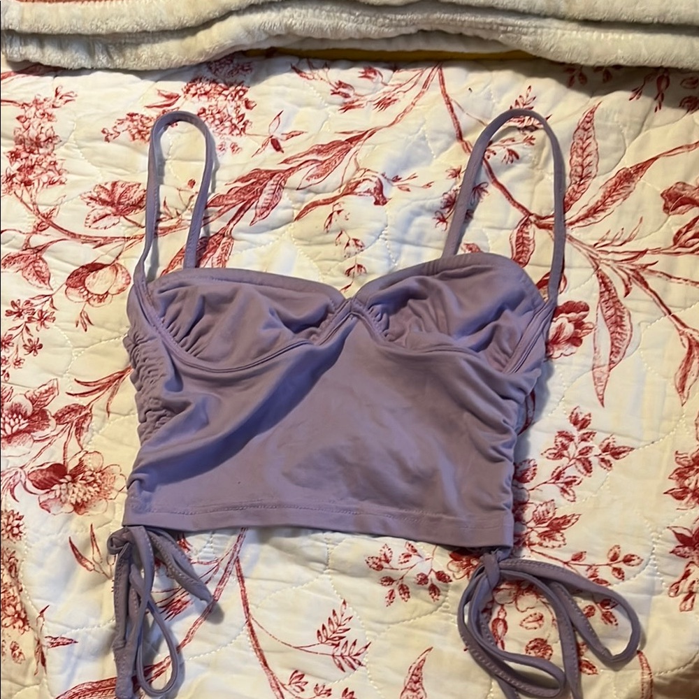 Lavender Ruched Crop Top